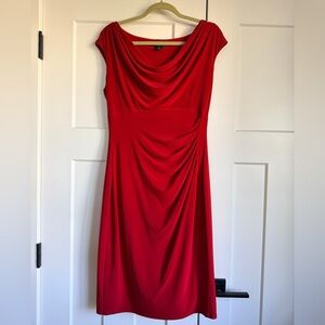 Lauren Ralph Lauren Red Draped Midi Dress - Size 12